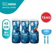[Tặng 1 Bộ Chén Muỗng Ăn Dặm] Combo 3 Hộp Bánh 1 Gerber Dâu Táo + 2 Gerber Việt Quất - 42g/ Hộp